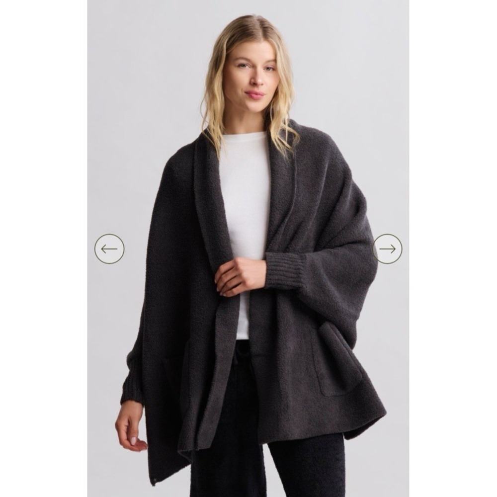Barefoot Dreams Charcoal Gray Cozy Wrap Blanket Cardigan